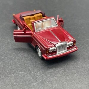 Majorette Rolls Royce Corniche II Convertible Burgundy Car 1/60 Opening Doors